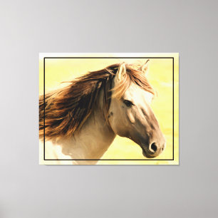 Impressão Em Tela Trabalho de arte de pintura de cavalos