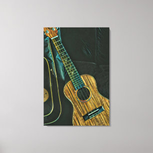 Impressão Em Tela trabalho de arte do violão vintage