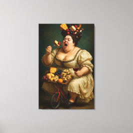 Impressão Em Tela Trabalho de Arte Surreal "Coma Leve, Coma Pesada"