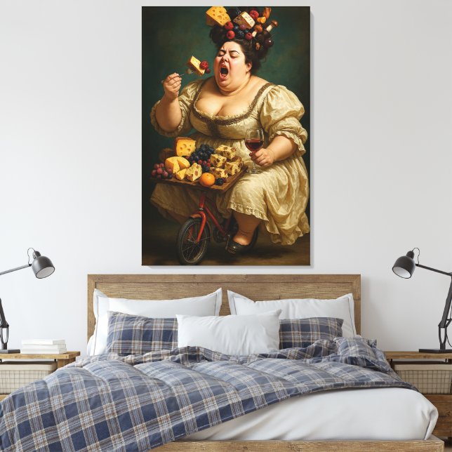 Impressão Em Tela Trabalho de Arte Surreal "Coma Leve, Coma Pesada" (Insitu(Quarto))