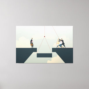 Impressão Em Tela Trabalho em equipe de negócios