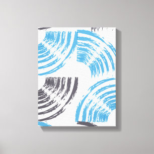 Impressão Em Tela Traços modernos, legal, de abstrato azul moderno