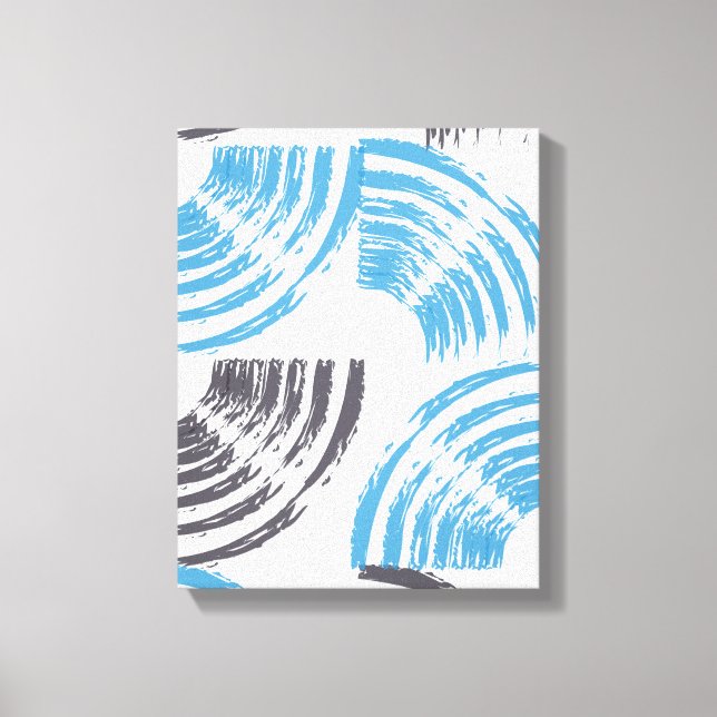 Impressão Em Tela Traços modernos, legal, de abstrato azul moderno (Frente)