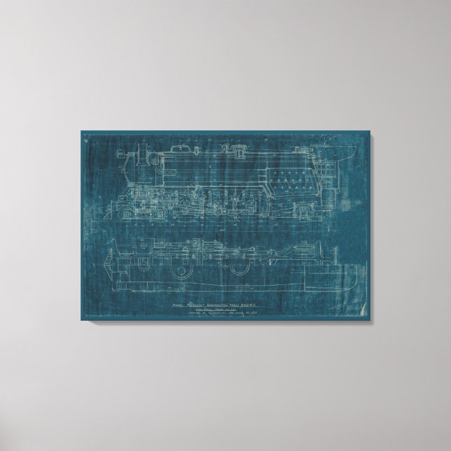 Impressão Em Tela Train Blueprint I (Frente)