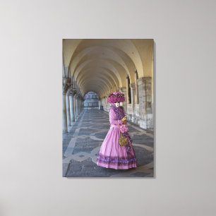 Impressão Em Tela Traje Carnavalesco Feminino, Veneza