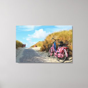 Impressão Em Tela Trajeto para encalhar com bicicletas   Norderney,