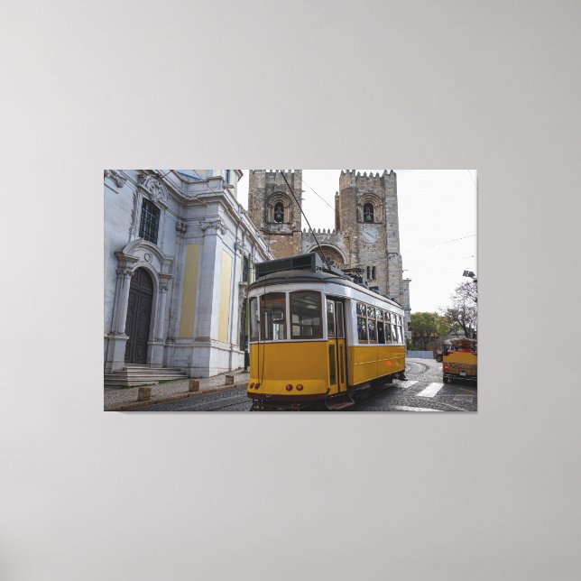 Impressão Em Tela Trama amarela na Catedral de Lisboa em Portugal (Frente)