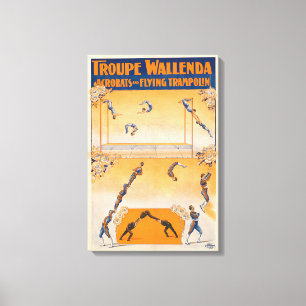 Impressão Em Tela Trapeze, Acrobatas E Trampolina Voadora
