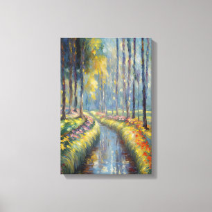 Impressão Em Tela Traquil River Path Impressionista Paisagem