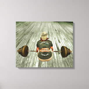 Impressão Em Tela Treinamento De Peso Do Proprietário Da Gym Com Seu