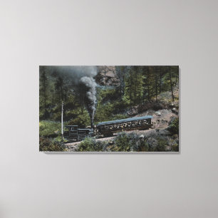 Impressão Em Tela Trem da roda da roda denteada que escala acima