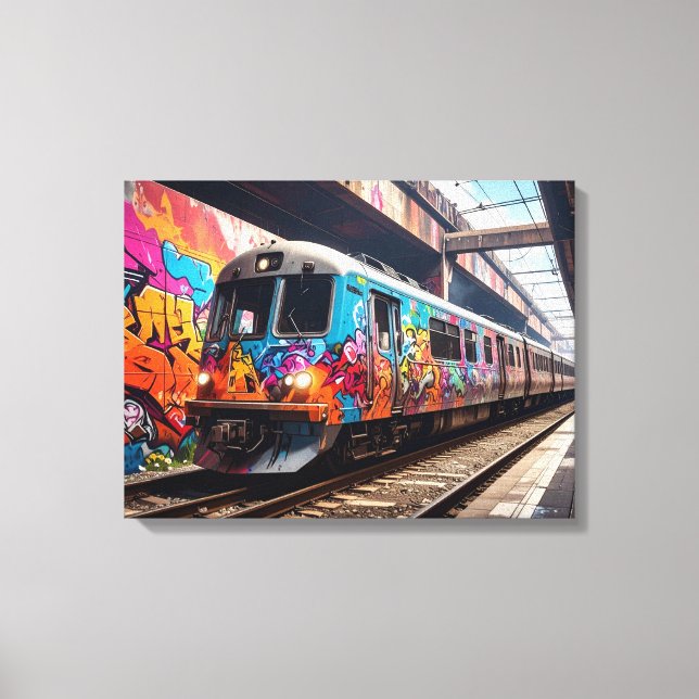Impressão Em Tela Trem grafite (Frente)