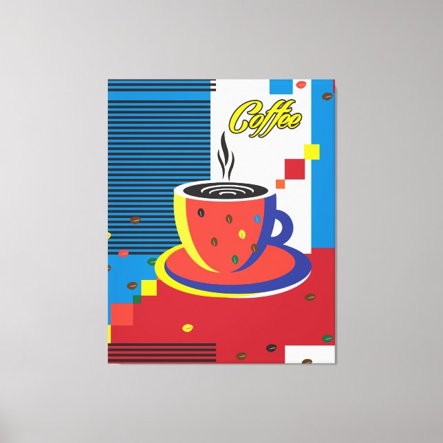 Impressão Em Tela Trendência Contemporânea da Taça de Café abstrato (Frente)