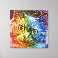 Trendy Colorful Tabby Cat