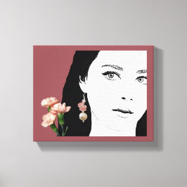 Impressão Em Tela Trendy de ilustração de moda de flores rosa-boho