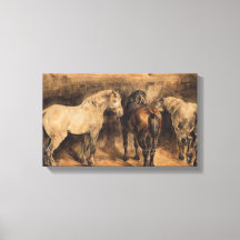 Três Cavalos em sua Baia (Théodore Géricault)