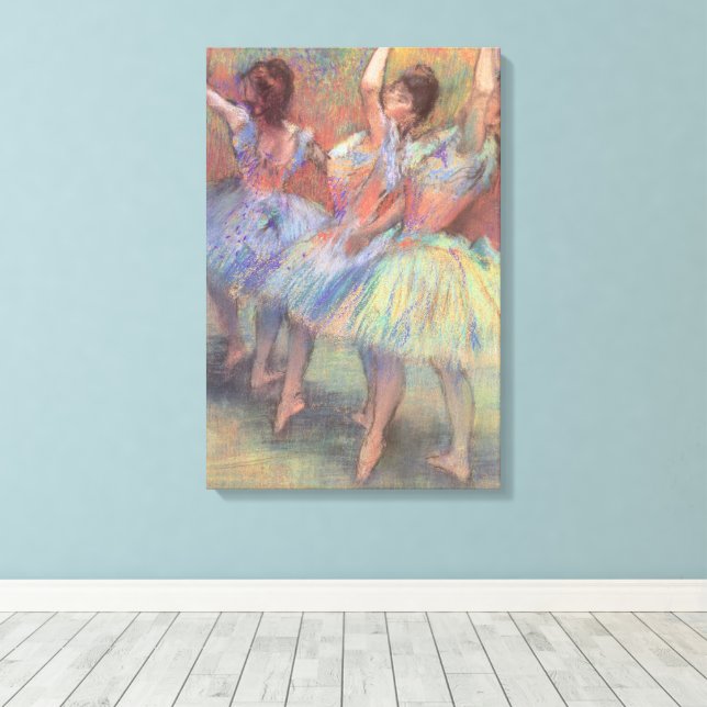 Impressão Em Tela Três Dançarinas de Edgar Degas, Arte de Balé Antig (Insitu(piso de madeira))