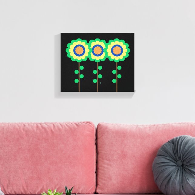 Impressão Em Tela Três Flores (Insitu(Sala de estar))