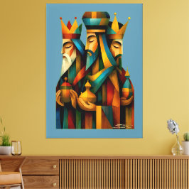 Impressão Em Tela Três Homens Sábios Arte Abstrata da Natividade