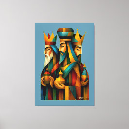 Impressão Em Tela Três Homens Sábios Arte Abstrata da Natividade