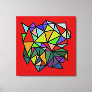 Impressão Em Tela triângulos geométricos coloridos de arte
