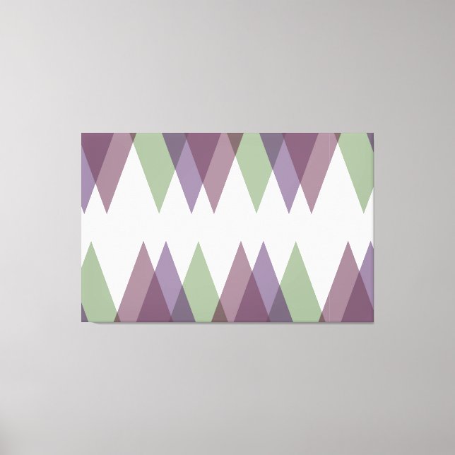 Impressão Em Tela Triângulos Mauve e Verde (Frente)