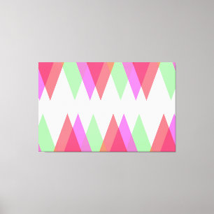 Impressão Em Tela Triângulos vermelhos e verdes