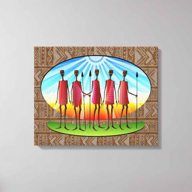 Impressão Em Tela Tribal Africano (Frente)