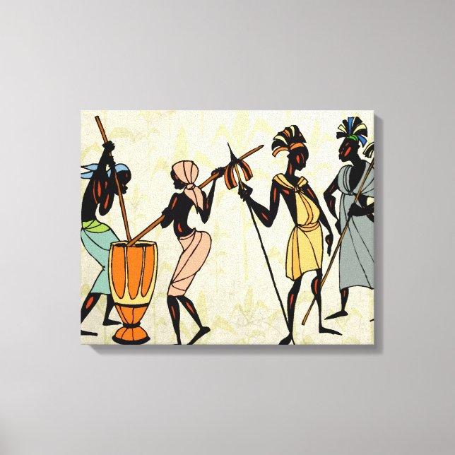 Impressão Em Tela Tribal Africano (Frente)