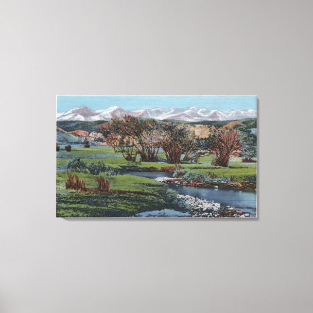 Impressão Em Tela Trinidad, Colorado - Snowy Range & Valley View (Frente)
