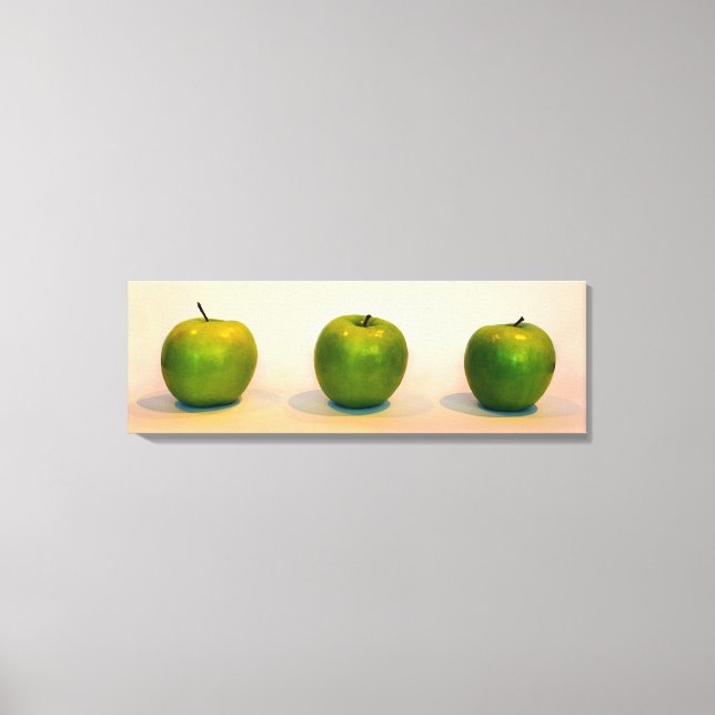 Impressão Em Tela Trio da Apple Verde (Frente)