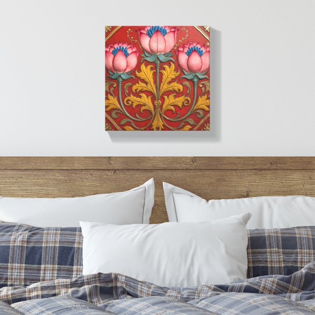 Impressão Em Tela Trio Rosa Lótus (Insitu(Quarto))