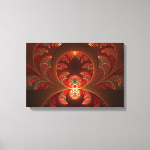 Impressão Em Tela Triptych vermelho-laranja Abstrato moderno