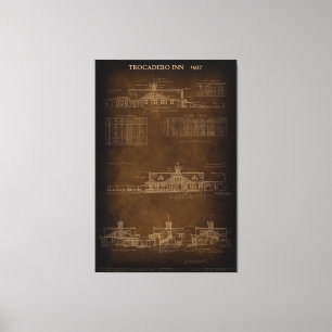 Impressão Em Tela Trocadero Inn Blueprint - São Francisco 1937