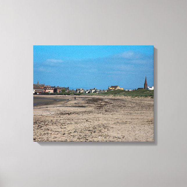Impressão Em Tela Troon Beach Scotland Postcard Poster Photo Block (Frente)