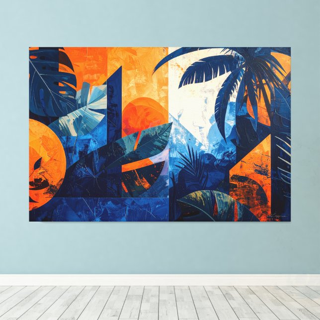 Impressão Em Tela Tropical abstract 004 (Insitu(piso de madeira))