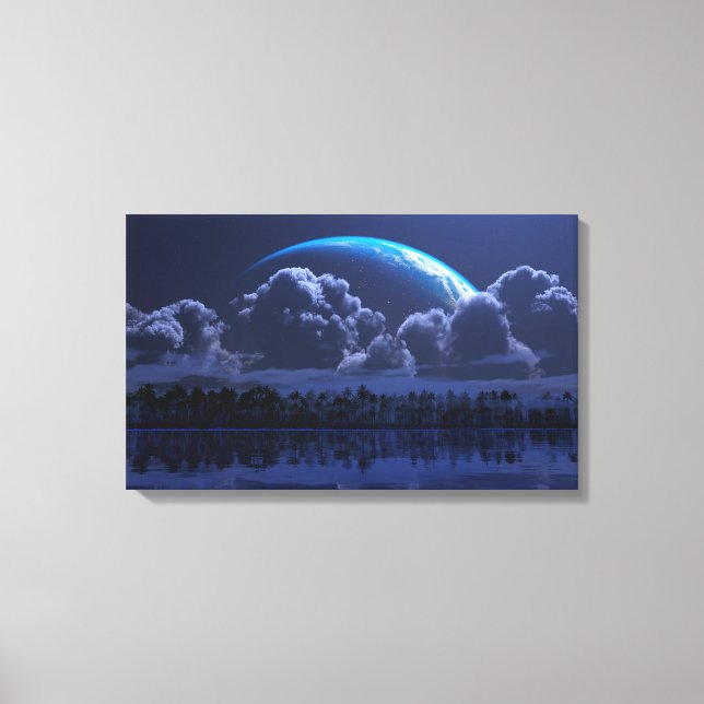 Impressão Em Tela Trópico de Aquário (Noite) (Frente)