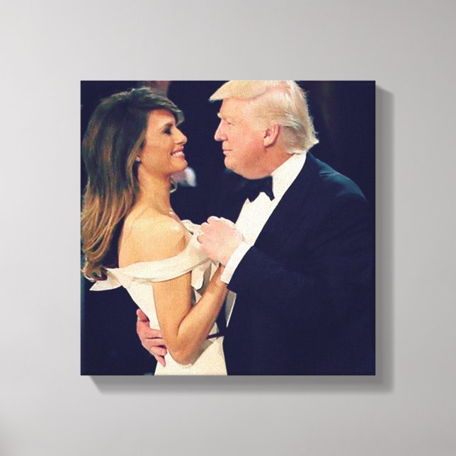 Impressão Em Tela Trump e Melania Dancing (Frente)