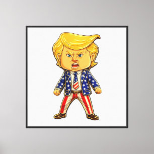 Impressão Em Tela Trump Feliz, Trump Engraçado MAGA US Meme Patrióti