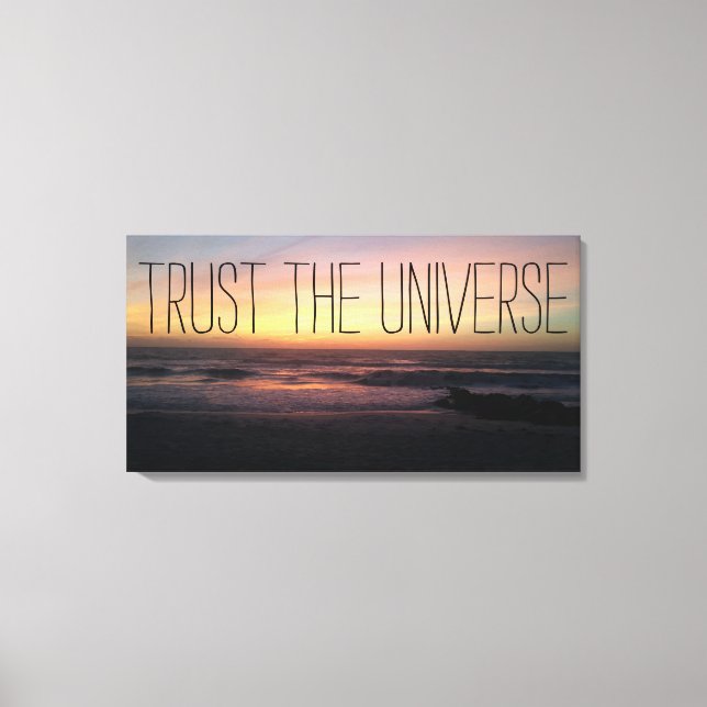 Impressão Em Tela TRUST the Universe Beach Sunset Photo (Frente)