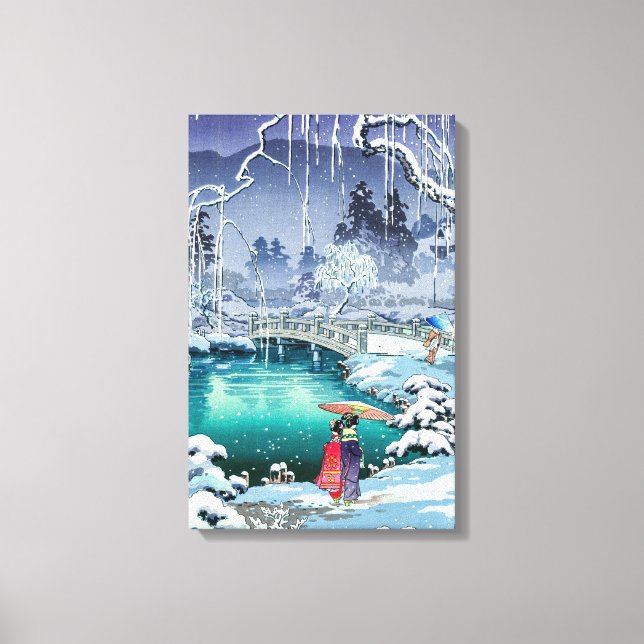 Impressão Em Tela Tsuchiya Koitsu - Neve Primavera em Maruyama (Frente)