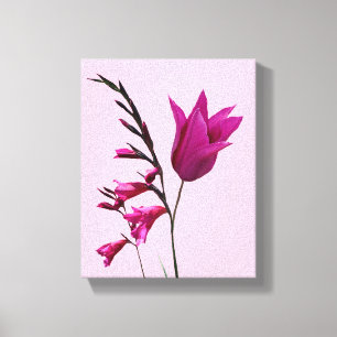 Impressão Em Tela Ttulipa rosa bonito, simples arte floral moderna