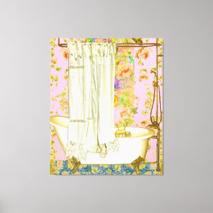 Impressão Em Tela Tuba Vitoriana Chique Desbotada com Acessórios de 