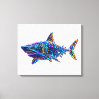 Impressão Em Tela Tubarão - Uma Arte Brilhante