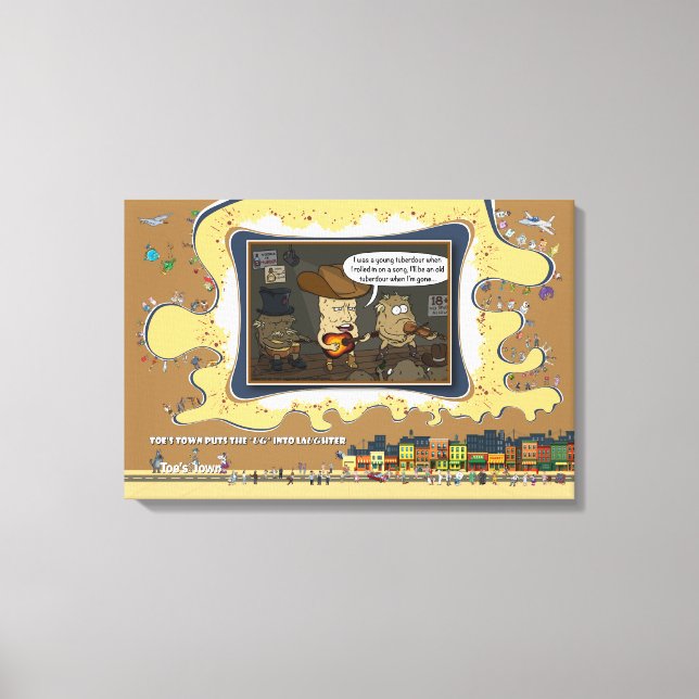 Impressão Em Tela Tuberdour | Humor de jogo de palavras musicais 24x (Frente)