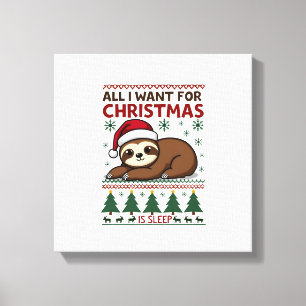 Impressão Em Tela Tudo Que Eu Quero Para O Natal É Sono - Natal Dive
