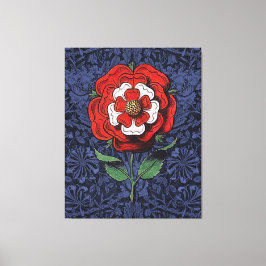 Impressão Em Tela Tudor Rosa Vermelho e Branco