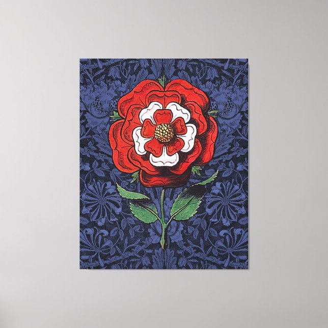 Impressão Em Tela Tudor Rosa Vermelho e Branco (Frente)