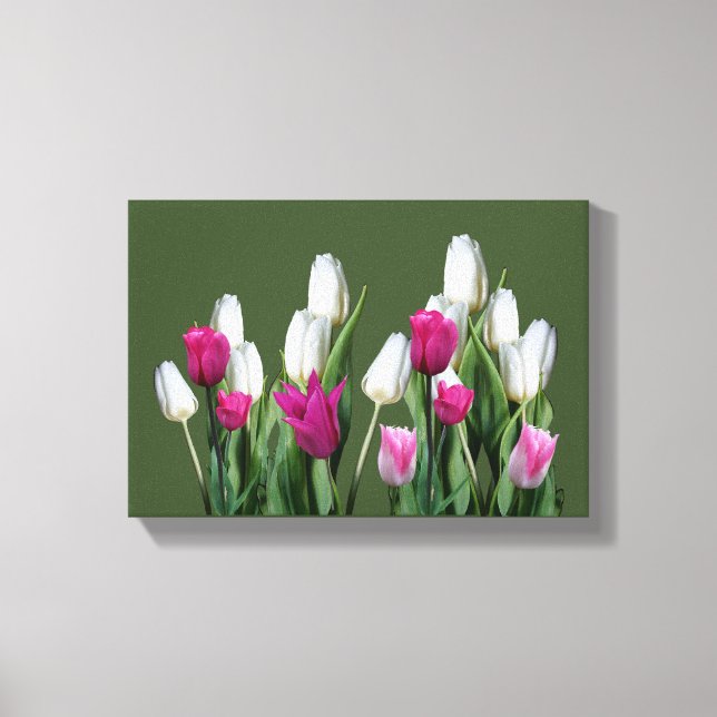 Impressão Em Tela Tulipa floral digital cor-de-rosa bonito (Frente)