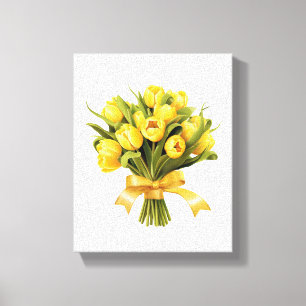 Impressão Em Tela Tulipas Amarelas do buquê Flor